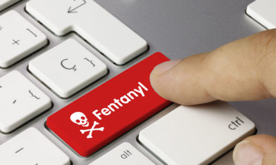 Keyboard with Fentanyl and skull