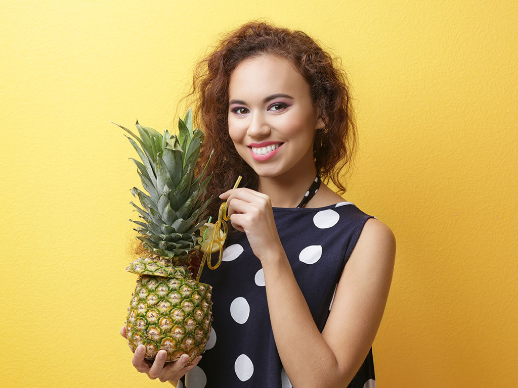 Girl with pina colada