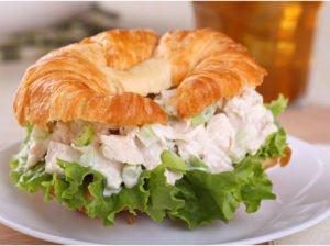 chicken salad on a croissant