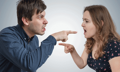 Two people playing the blame game