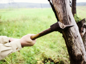 Detaching with an ax