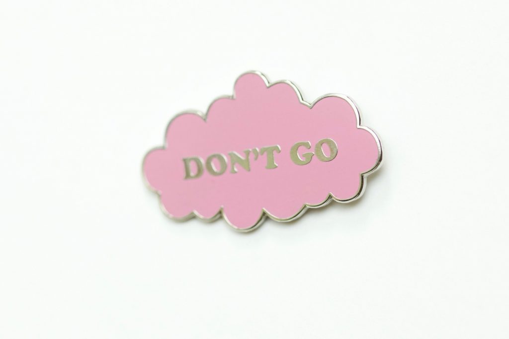 pink cloud enamel pin