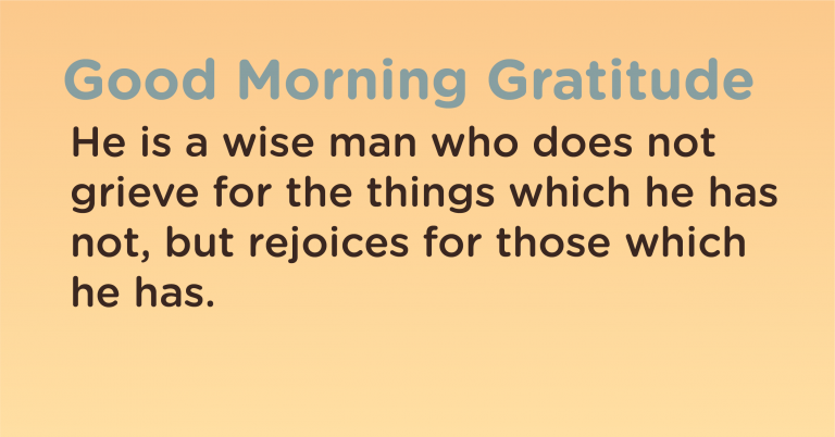 Good morning Gratitude wise