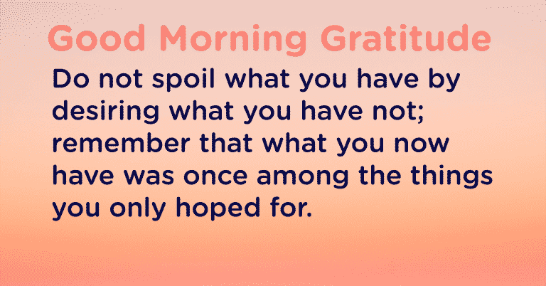 Good morning Gratitude spoil