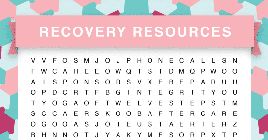 What are the recovery resources you need to know word search