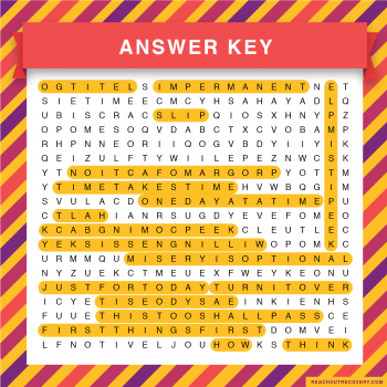 On The Walls Recovery Word Search Find The Answers - Reach Out Recovery