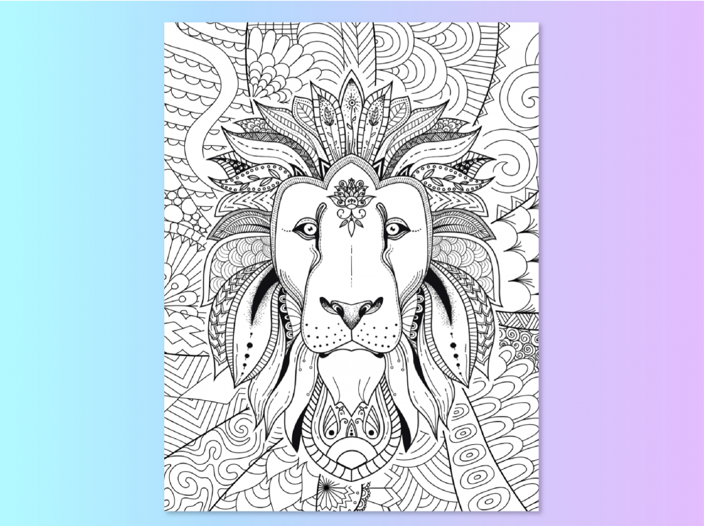 Find Your True Colors Lion coloring page