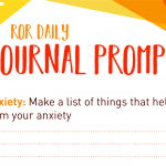 Anxiety journal prompt calming list