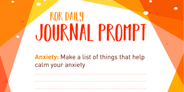 Anxiety journal prompt calming list