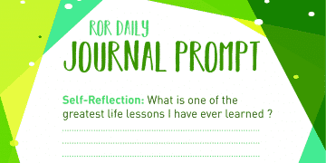Self reflection journal prompt Life lessons