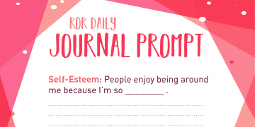 Self esteem journal prompt enjoy-able