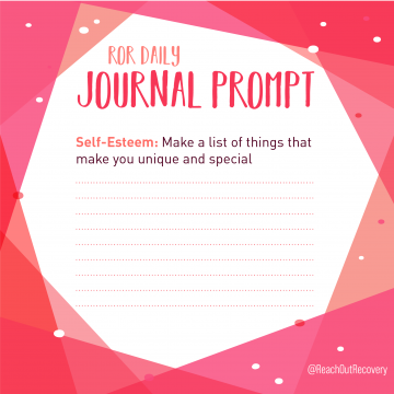 $1 Downloadable Self Esteem Journal Prompts - Reach Out Recovery