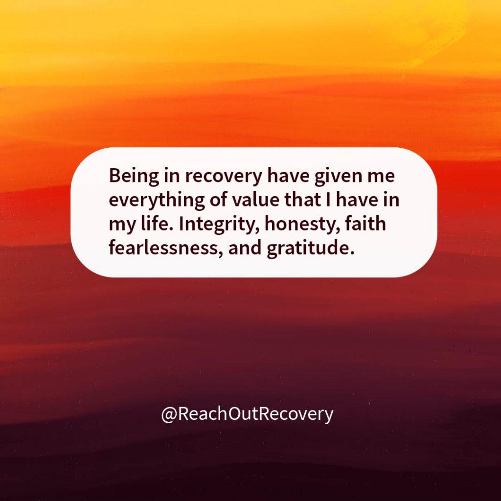Being in recovery