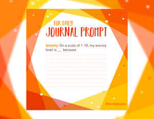 Anxiety journal prompt 1-10 scale