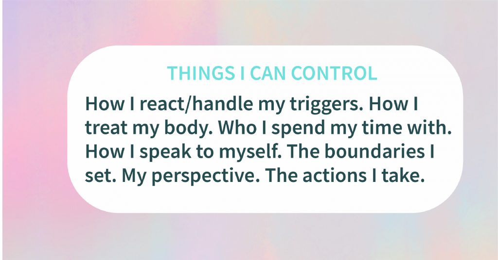 Things I can control