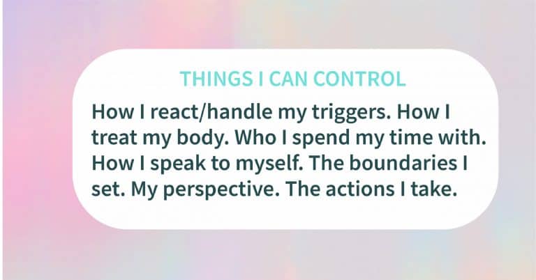 Things I can control quote