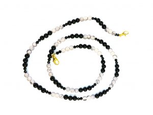 half white and black bead chain
