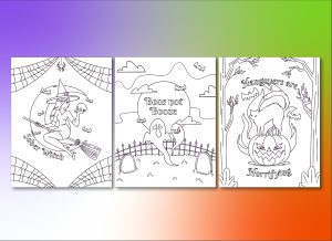 3 Sober halloween coloring pages