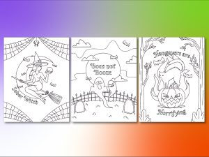 3 Sober halloween coloring pages