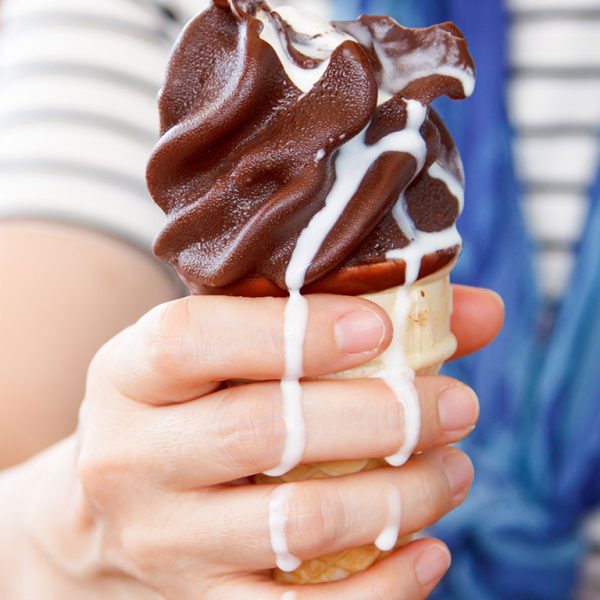 Melted ice cream cone