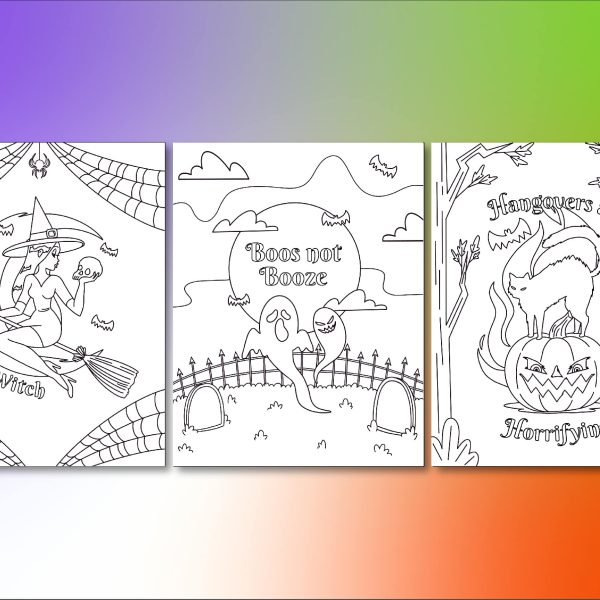 3 Sober halloween coloring pages