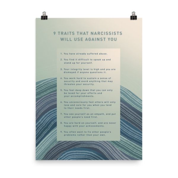 9 traits narcissists will use against you poster