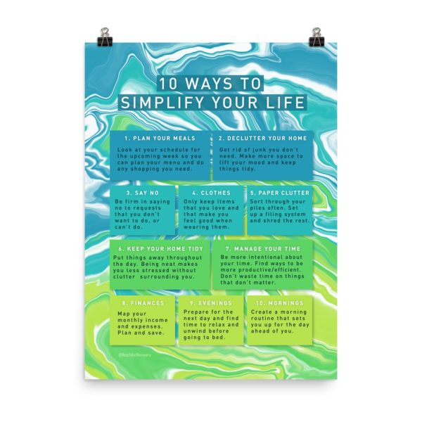 10 ways to simplify your life poster